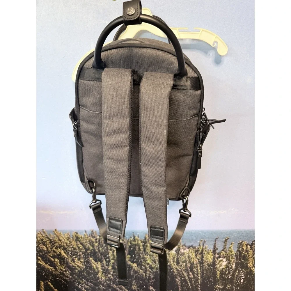 Brooks Brothers BB18821 Grant Dual-Handle Backpack -Charcoal Grey & Black-New